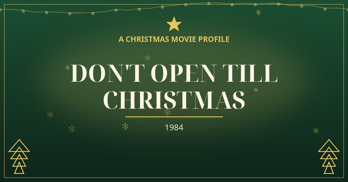 Don't Open till Christmas — original designed title card art