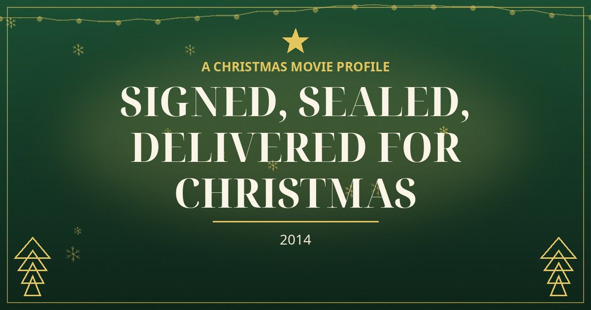 Signed, Sealed, Delivered for Christmas — original designed title card art