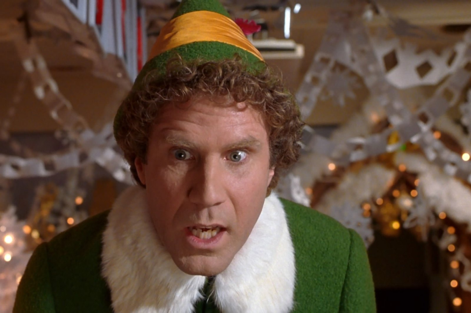 A joyful Christmas movie moment — scene from Elf